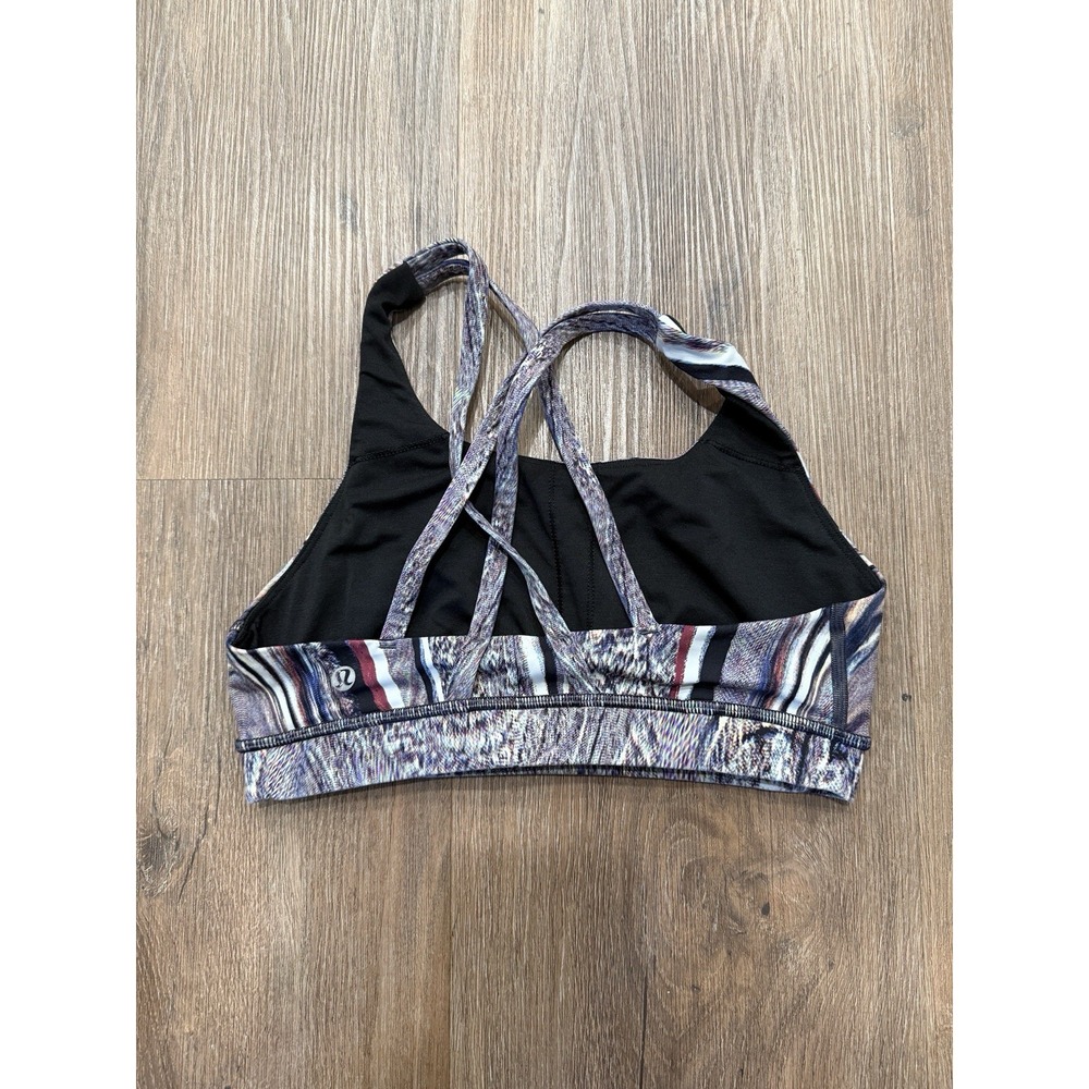 Lululemon Energy Bra (Nulux) Polychromatic Energy Bra 50g Multi Black -Women's 6